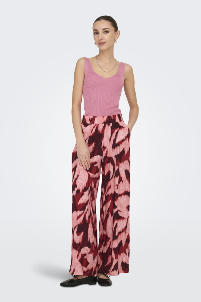 JDYMILES HW PALAZZO PANT WVN 15353810 KARANDA RED/DUSTY ROSE